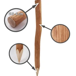 Aquagart 25 Holzpfosten für Staketenzaun 1,05m I Durchmesser 5-6cm I Zaunpfosten aus Haselnuss I Zaun-Pfahl