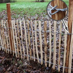 Aquagart 5 Holzpfosten für Staketenzaun 1,05m I Durchmesser 5-6cm I Zaunpfosten aus Haselnuss I Zaun-Pfahl Clearance