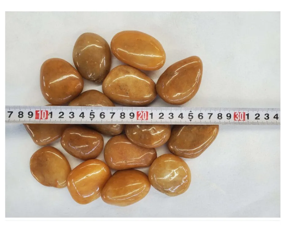 40kg Polierter Kiesel Flusskiesel Kieselsteine Gartenkies Zierkies gelb ^ Aquagart Outlet