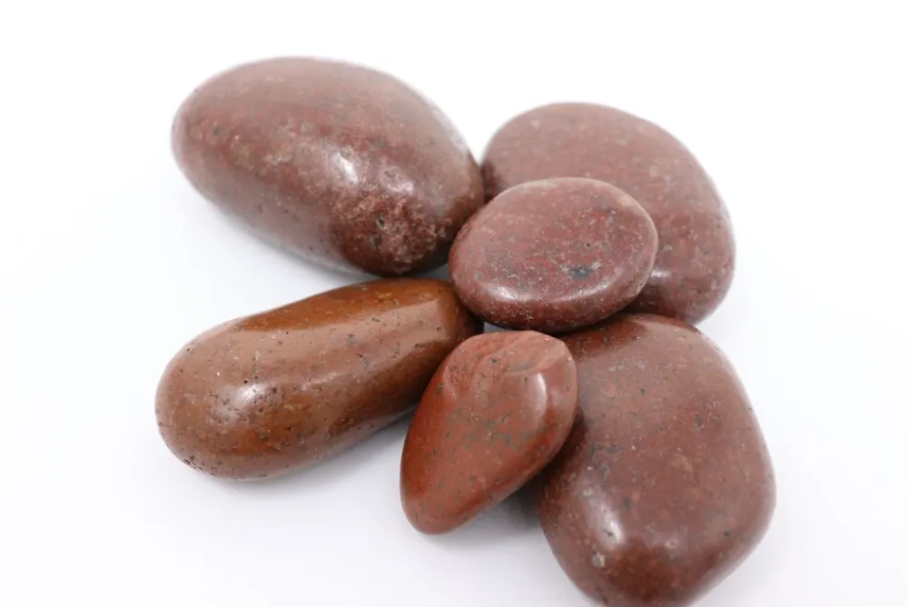 60kg Polierter Kiesel Flusskiesel Kieselsteine Gartenkies Zierkies rot ^ Aquagart Best