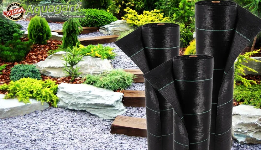 140m² Bodengewebe Unkrautfolie Mulchfolie 100g 1m breit schwarz ^ Aquagart Clearance