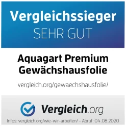 Aquagart 18m Gartenfolie Gewächshausfolie UV 5 Frühbeetfolie Treibhausfolie 4m breit Clearance
