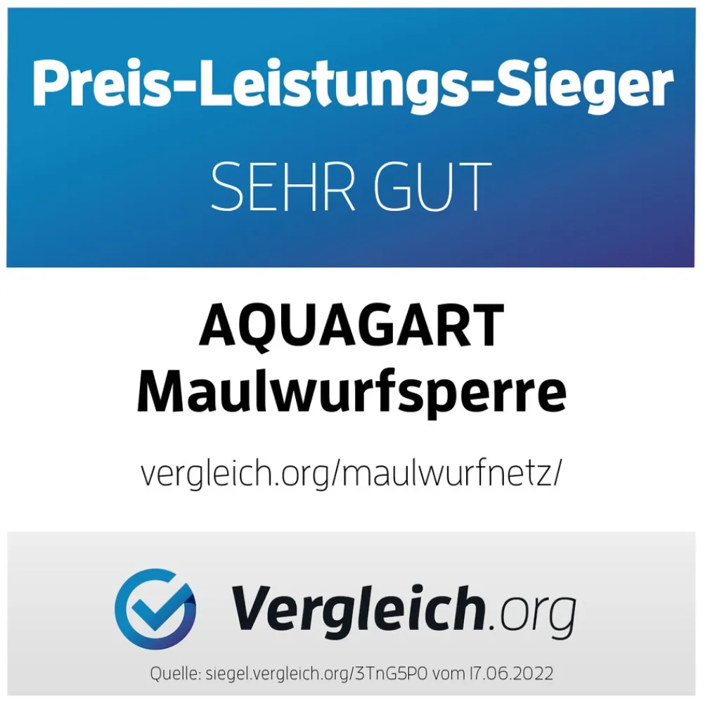 Aquagart 20m² Maulwurfnetz Maulwurfsperre Maulwurfgitter 150g 2m breit Discount