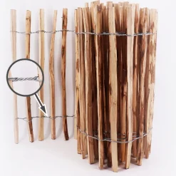 25m Staketenzaun 50cm hoch Lattenabstand 4-6cm Gartenzaun  aus Haselnuss Holzzaun ^ Aquagart Clearance