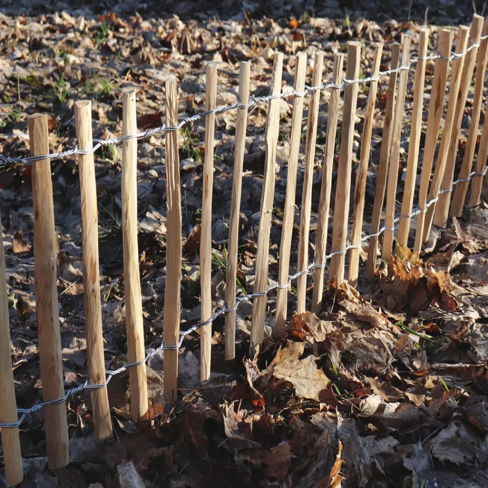 30m Staketenzaun Rollboarder 60cm hoch Lattenabstand 4-6cm Gartenzaun aus Haselnuss Holzzaun ^ Aquagart Outlet