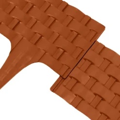 Rasenkante Rattanoptik I Terracotta I 24x80 cm Module I Kunststoff Beeteinfassung für Beet-& Rasenabgrenzungen I Flexible Beetumrandung ^ Aquagart Outlet