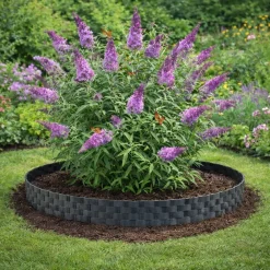 Rasenkante Rattanoptik I Anthrazit I 20x80 cm Module I Kunststoff Beeteinfassung für Beet-& Rasenabgrenzungen I Flexible Beetumrandung ^ Aquagart Hot
