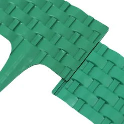 Rasenkante Rattanoptik I Grün I 8x80 cm Module I Kunststoff Beeteinfassung für Beet-& Rasenabgrenzungen I Flexible Beetumrandung ^ Aquagart Online
