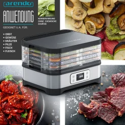 Arendo Dörrautomat mit Temperaturregler Dörrgerät DEHYDRATOR Best