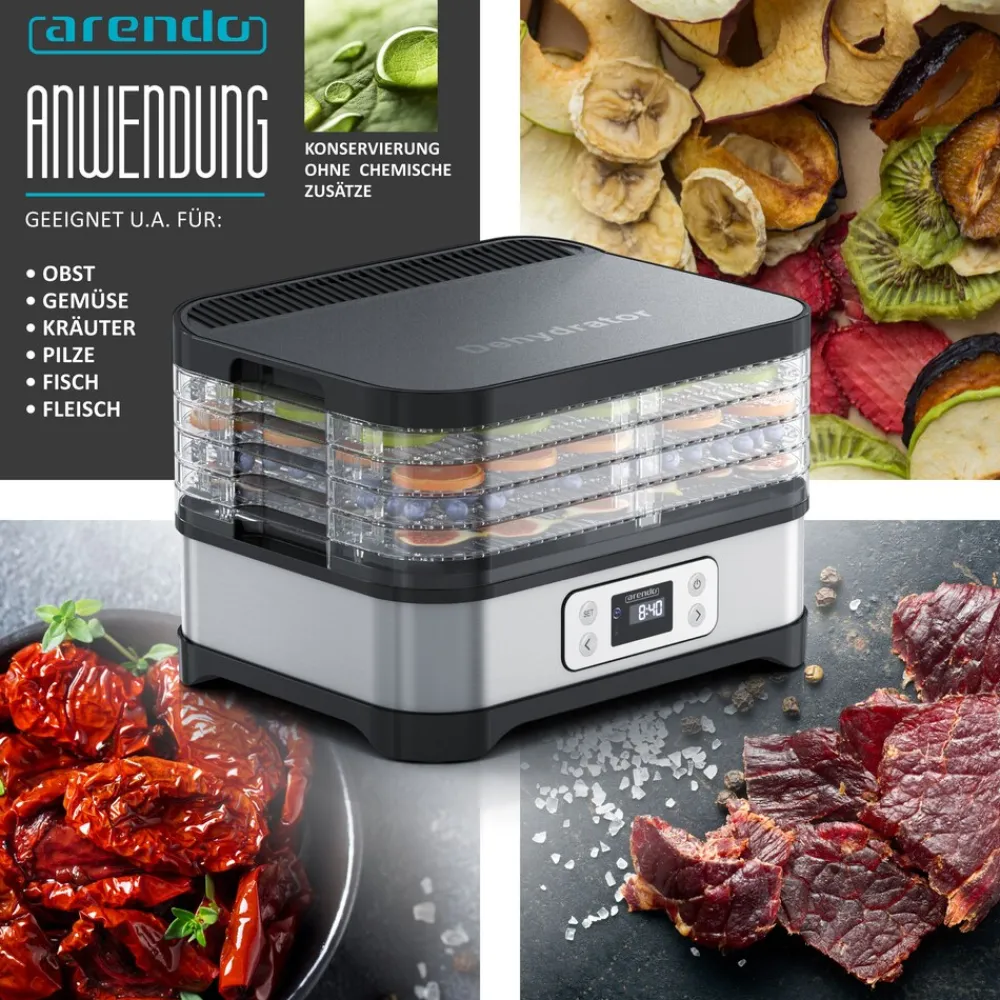 Arendo Dörrautomat mit Temperaturregler Dörrgerät DEHYDRATOR Best