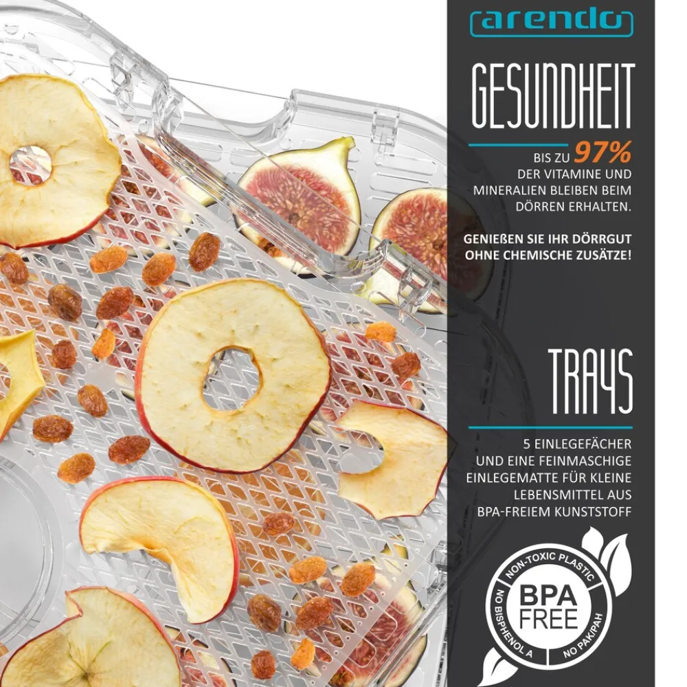 Arendo Dörrautomat mit Temperaturregler Dörrgerät DEHYDRATOR Best