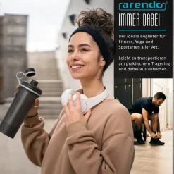 Arendo Eiweißshaker Elektrisch, 700 ml, BPA-frei, spülmaschinengeeignet, Kunststoff, 1-tlg., Mixbecher mit Tragegriff, für Sport, Fitness, Yoga New