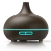Arendo Luftbefeuchter, Aroma Diffuser in Holz Design mit LED, Diffusor, Timer Funktion, 7-Farben Wechsel, 300ml, Dunkelbraun Best