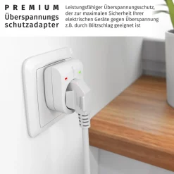 Arendo Schutzkontakt Überspannungsschutzadapter LED-Anzeige / Kindersicherung / bis 3500W Best