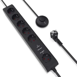 Arendo Steckdosenleiste Mehrfachsteckdose Steckerleiste 3680W, 6-fach Discount