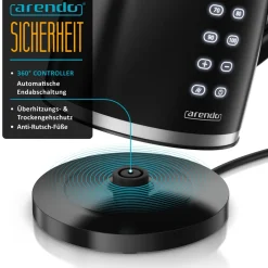Arendo Wasserkocher, Edelstahl oder Glas, Temperaturanzeige & Warmhaltefunktion Discount