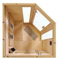 Artsauna Eck Infrarotkabine Nyborg E150V Vollspektrum mit Ambiente Beleuchtung – 4 Personen