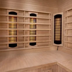 Artsauna Eck Infrarotkabine Nyborg E150V Vollspektrum mit Ambiente Beleuchtung – 4 Personen