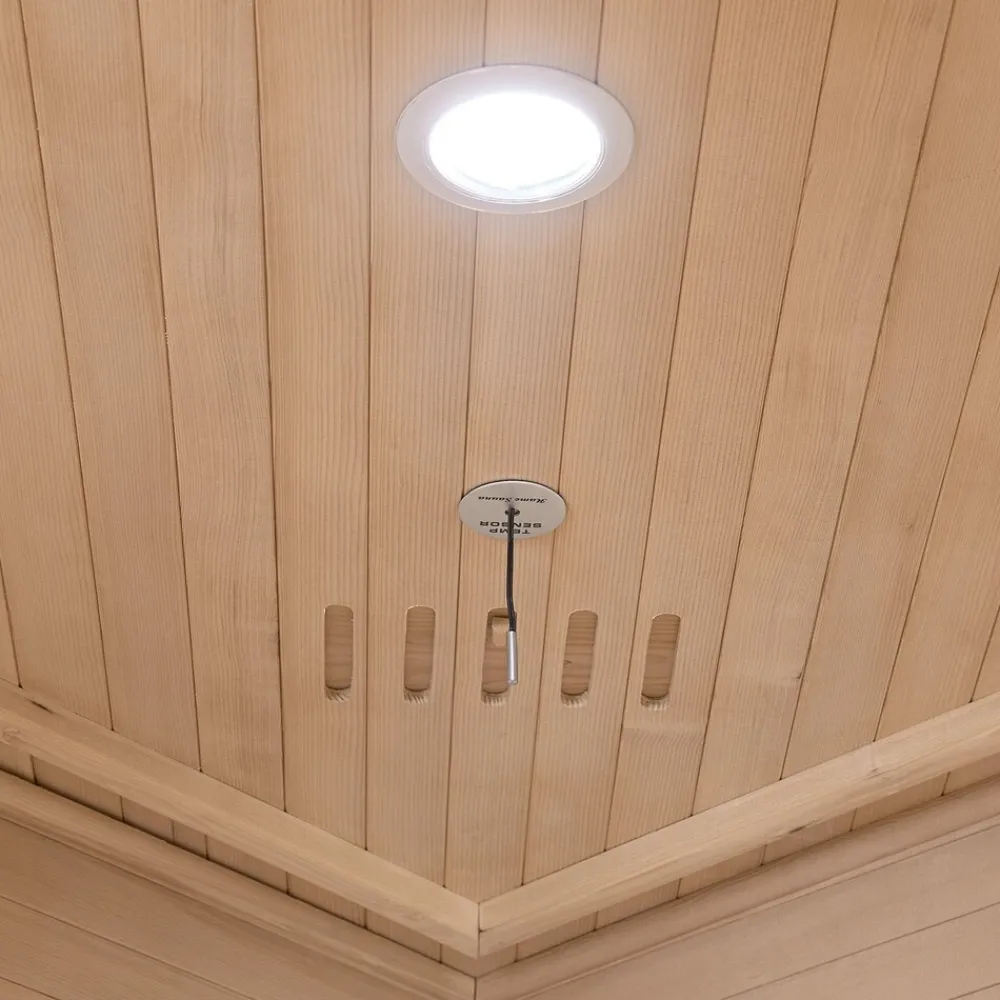 Artsauna Eck Infrarotkabine Nyborg E150V Vollspektrum mit Ambiente Beleuchtung – 4 Personen