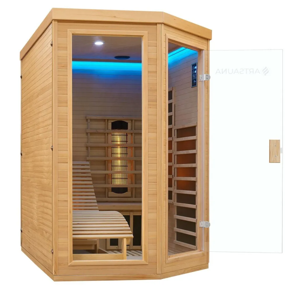 Artsauna Infrarotkabine Wärmekabine Kolding mit Triplex-Heizsystem & Hemlockholz Hot