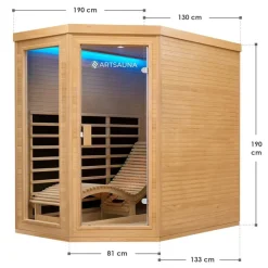 Artsauna Infrarotkabine Wärmekabine Kolding mit Triplex-Heizsystem & Hemlockholz Hot