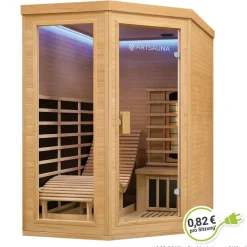 Artsauna Infrarotkabine Wärmekabine Kolding mit Triplex-Heizsystem & Hemlockholz Hot