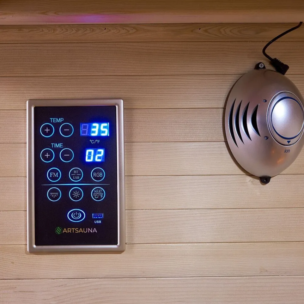 Artsauna Infrarotkabine Wärmekabine Kolding mit Triplex-Heizsystem & Hemlockholz Hot