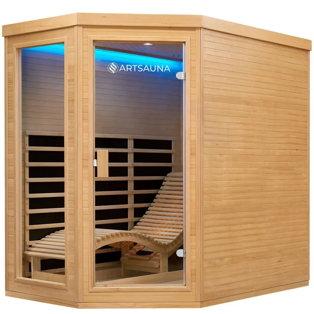 Artsauna Infrarotkabine Wärmekabine Kolding mit Triplex-Heizsystem & Hemlockholz Hot
