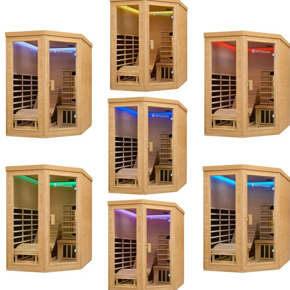 Artsauna Infrarotkabine Wärmekabine Kolding mit Triplex-Heizsystem & Hemlockholz Hot