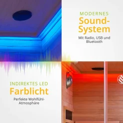 Artsauna Infrarotkabine Wärmekabine Helsinki 150 mit Dual-Technologie & Hemlockholz Sale