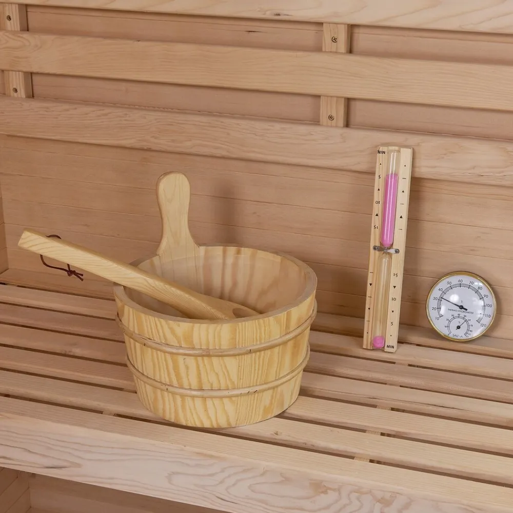 Artsauna Saunakabine Vantaa 120 mit Himalaya Salzstein - Indoor Sauna für 2 Personen, 3,5 kW Ofen, Glasfront Schwarz Online