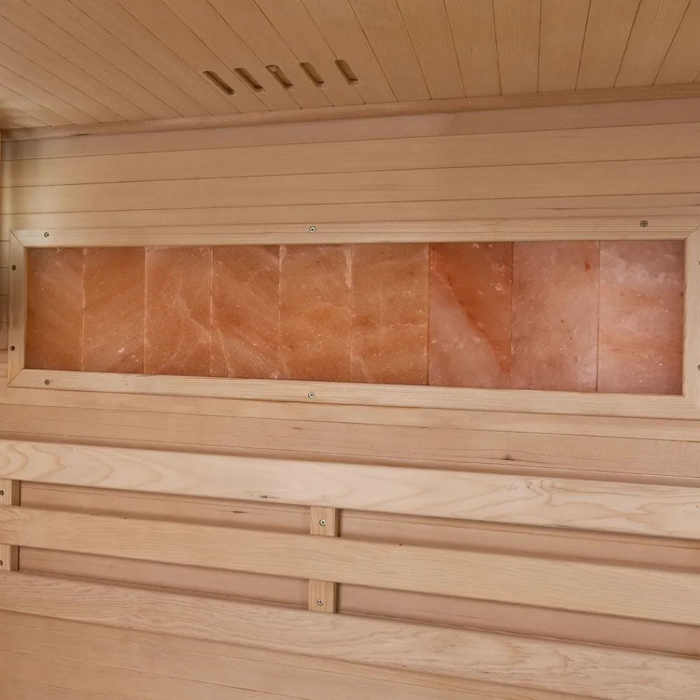 Artsauna Saunakabine Vantaa 120 mit Himalaya Salzstein - Indoor Sauna für 2 Personen, 3,5 kW Ofen, Glasfront Schwarz Online