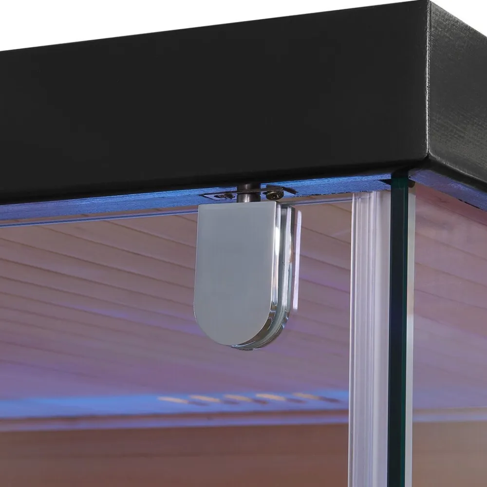Artsauna Saunakabine Vantaa 120 mit Himalaya Salzstein - Indoor Sauna für 2 Personen, 3,5 kW Ofen, Glasfront Schwarz Online