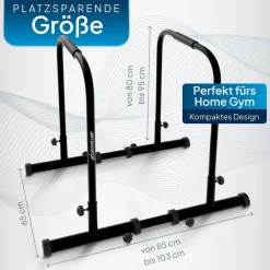 Dip Barren - Dip Station bis 500 kg - Liegestützgriffe - verstellbar - Push Up Bar Schwarz ^ ArtSport