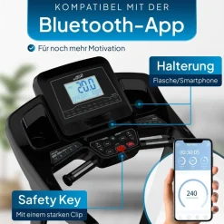 Laufband Speedrunner 7000, 20 km/h elektrisch, klappbar mit App & MP3 – Schwarz ^ ArtSport New