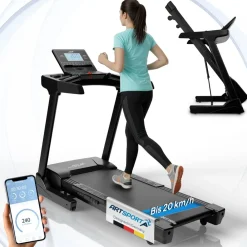 Laufband Speedrunner 6000, 20 km/h elektrisch, klappbar mit App & MP3 – Schwarz ^ ArtSport Hot