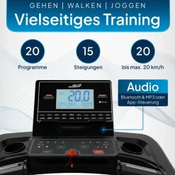 Laufband Speedrunner 6000, 20 km/h elektrisch, klappbar mit App & MP3 – Schwarz ^ ArtSport Hot