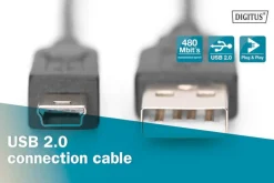 USB 2.0 Kabel Typ A-mini B (5pin) 1.8m USB 2.0 sw. ^ Assmann Best