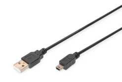USB 2.0 Kabel Typ A-mini B (5pin) 1.8m USB 2.0 sw. ^ Assmann Best