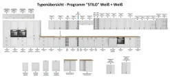Küchen-Preisbombe Aufsatzschrank Hochschrank 80 cm STILO Weiss Küchenzeile Küchenblock Küche Best