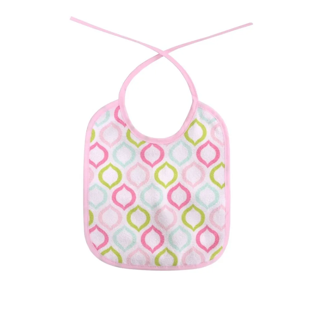 Babylatz-Set 7-teilig, einlagig, zum Binden, waschbar, ab Geburt rosa ^ Baby Care