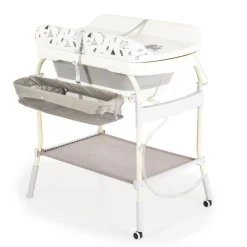 Babywickeltisch mit Badewanne 2 in 1 Garda, klappbar, Rollen, Gurt ^ Babyshoppen New