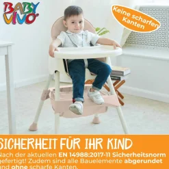 Baby Vivo Design 2in1 Kinderhochstuhl - Oscar in Pink Outlet