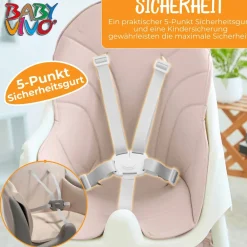 Baby Vivo Design 2in1 Kinderhochstuhl - Oscar in Pink Outlet