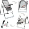 3in1 Kinderhochstuhl / Babywippe höhenverstellbar für Kinder - Lulu in Grau ^ Baby Vivo