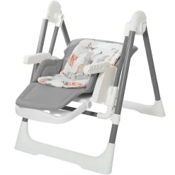 3in1 Kinderhochstuhl / Babywippe höhenverstellbar für Kinder - Lulu in Grau ^ Baby Vivo