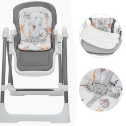 3in1 Kinderhochstuhl / Babywippe höhenverstellbar für Kinder - Lulu in Grau ^ Baby Vivo