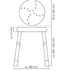 Bad-Hocker Go, höhenverstellbar ca, 450x450x350-525 mm ^ Ridder New
