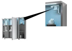 Badmöbel Spiegelschrank DUO 100 mit LED Beleuchtung Grau ^ Aileenstore New