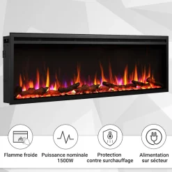 Elektrokamin Atalanta 50 - Einbaukamin mit Heizung 1500 W ^ BALDERIA Outlet